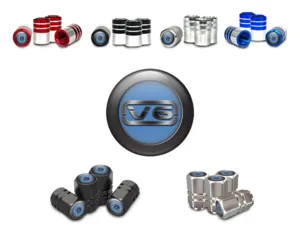 Tires Valve Caps Bikes Glossy Finish Style Look